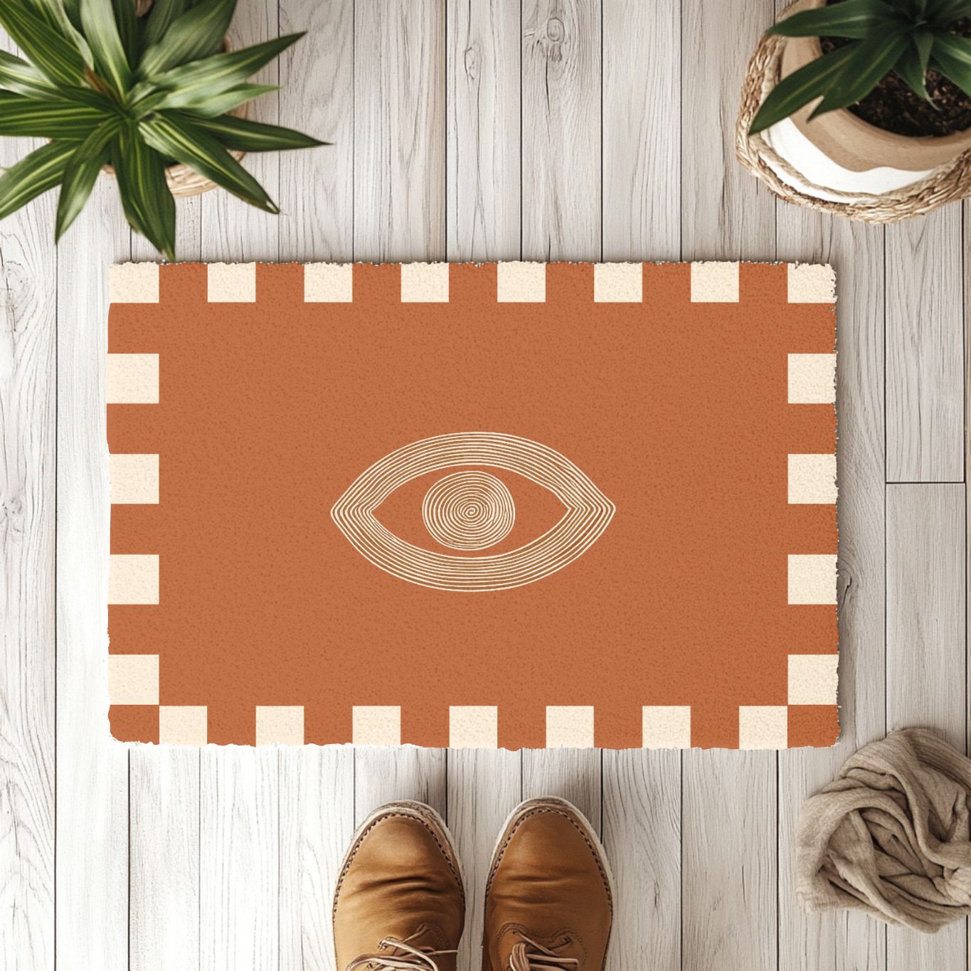 Nazar evil eye door mat for home protection