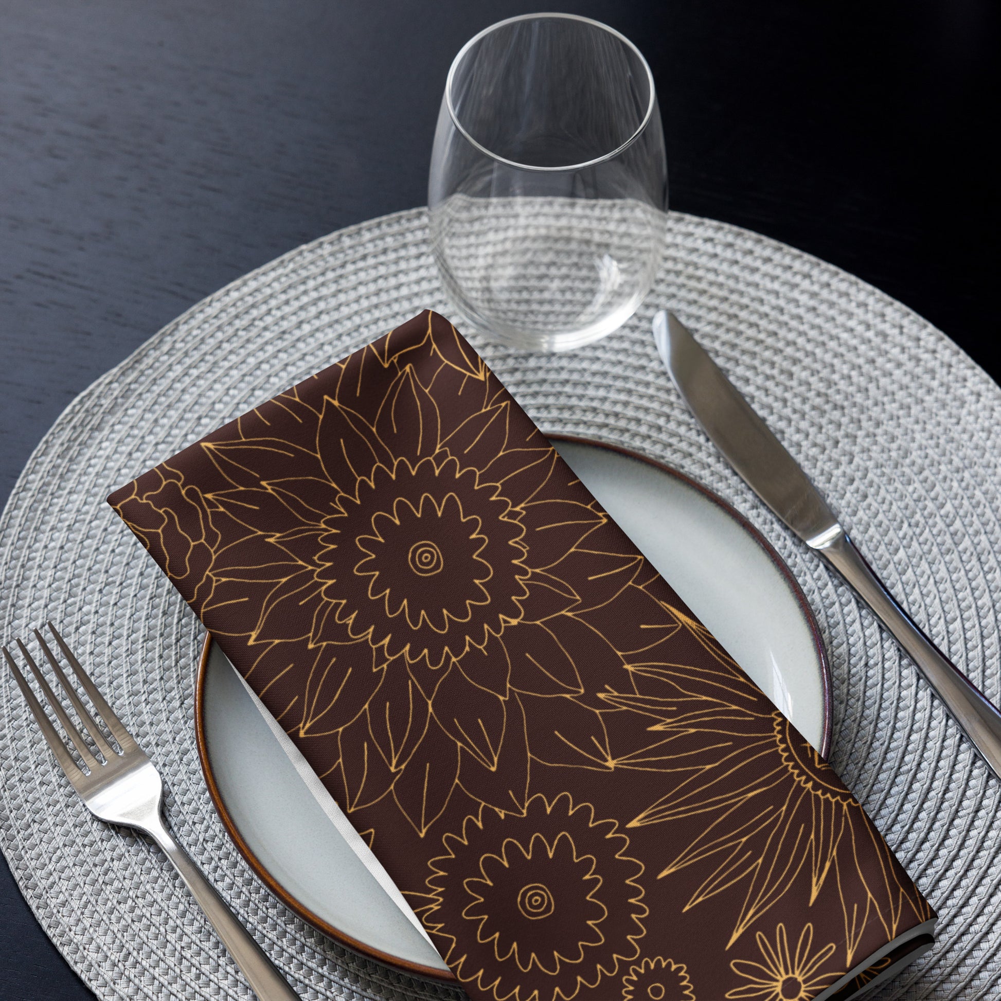 African print cloth napkins in mudcloth pattern for cultural dining table décor.