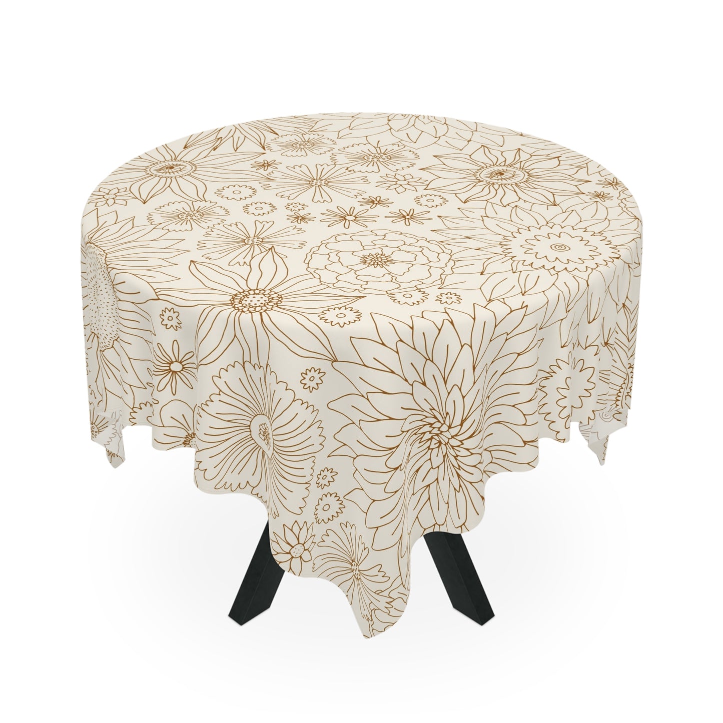 Earth tone African table cover with geometric patterns