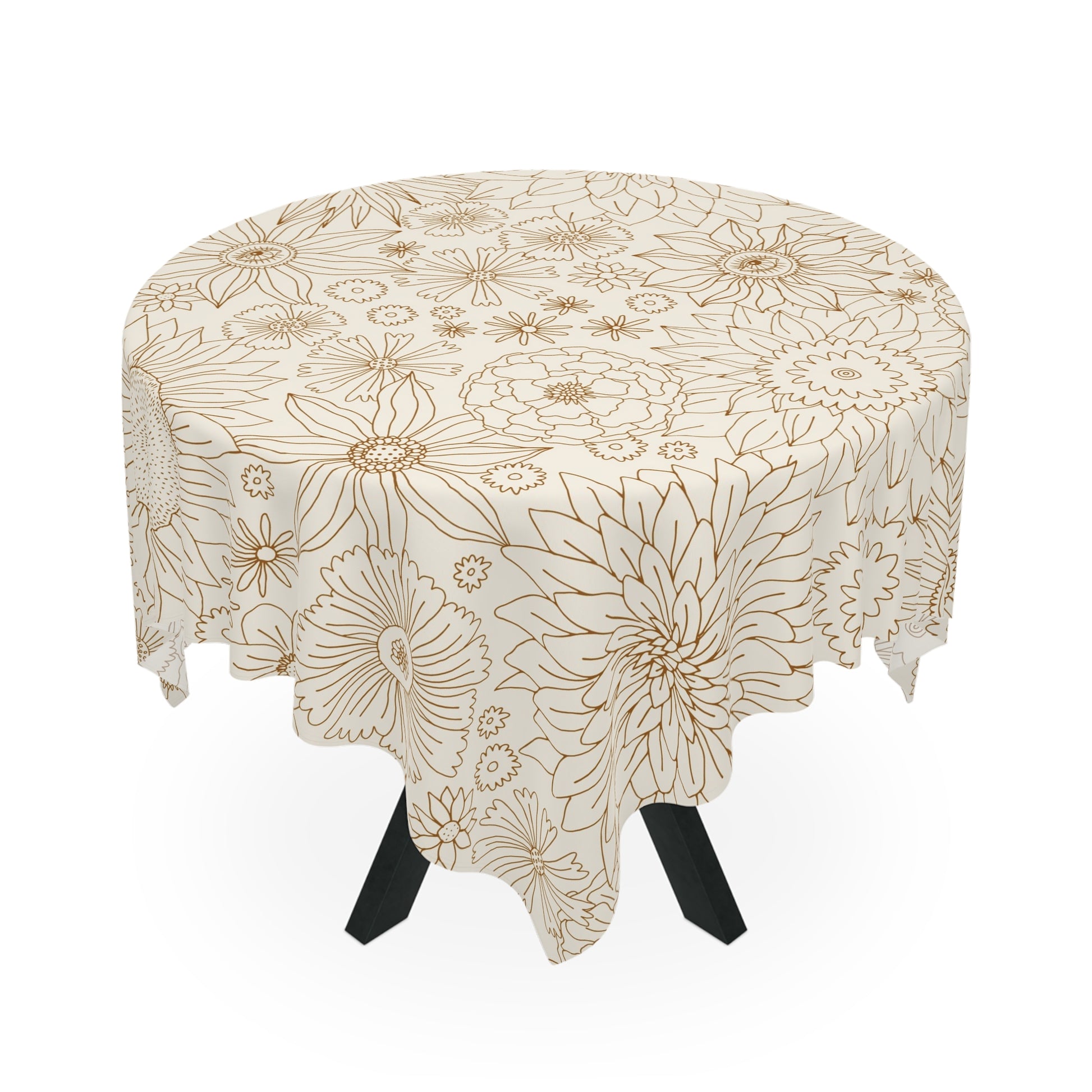 Earth tone African table cover with geometric patterns