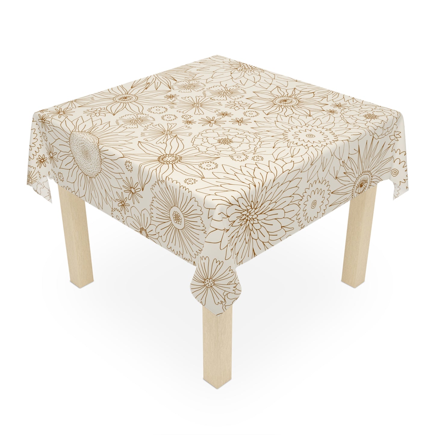 Earth tone African table cover with geometric patterns