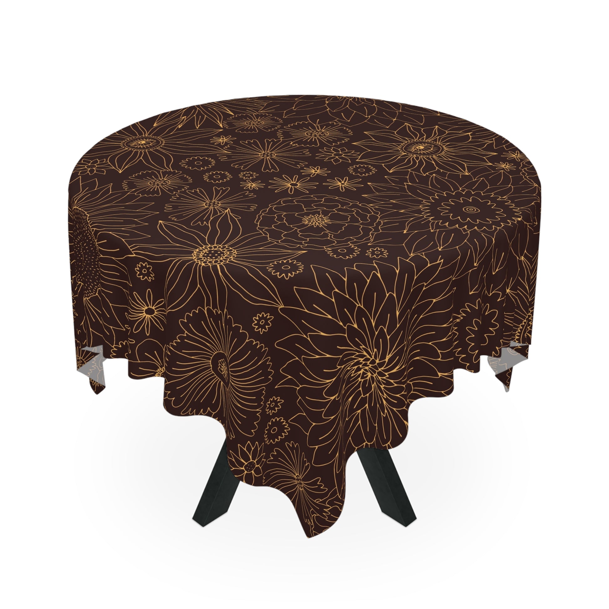 Boho tribal pattern tablecloth in modern kitchen