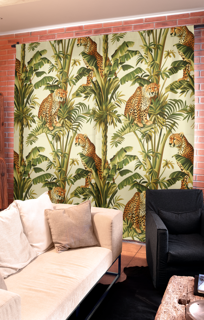 Ethnic print window curtains for apartments