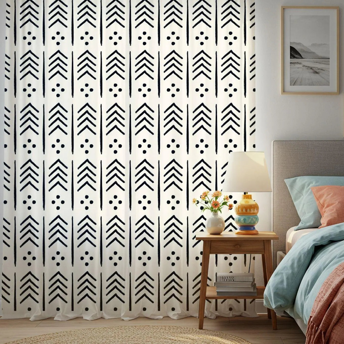 Tribal print curtains
