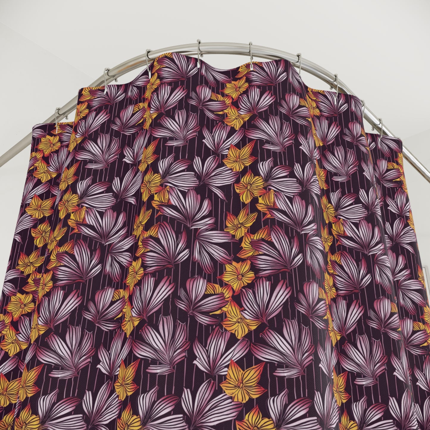 Dark Floral Shower Curtain