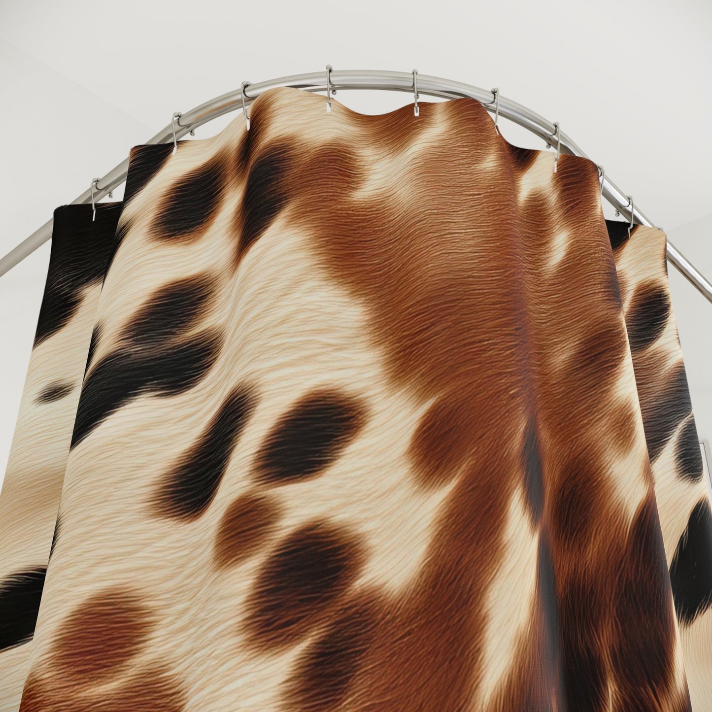 Brown Cowhide Print Shower Curtain