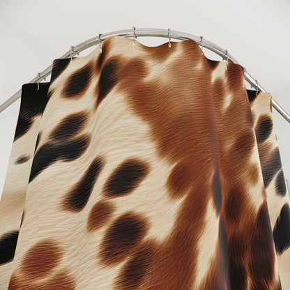 Brown Cowhide Print Shower Curtain