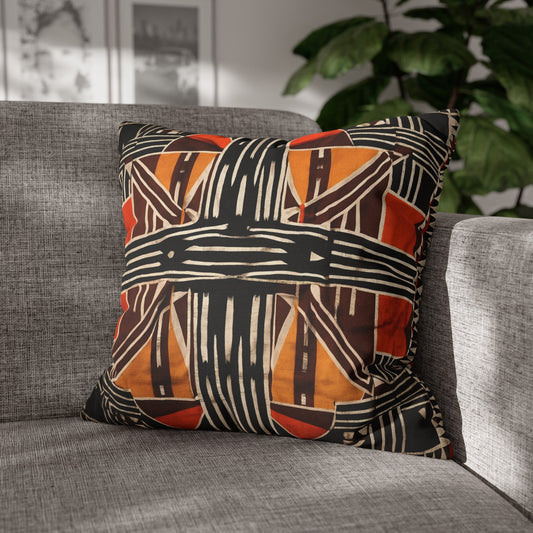 Shades of Orange Bogolan Print Couch Pillow or Case