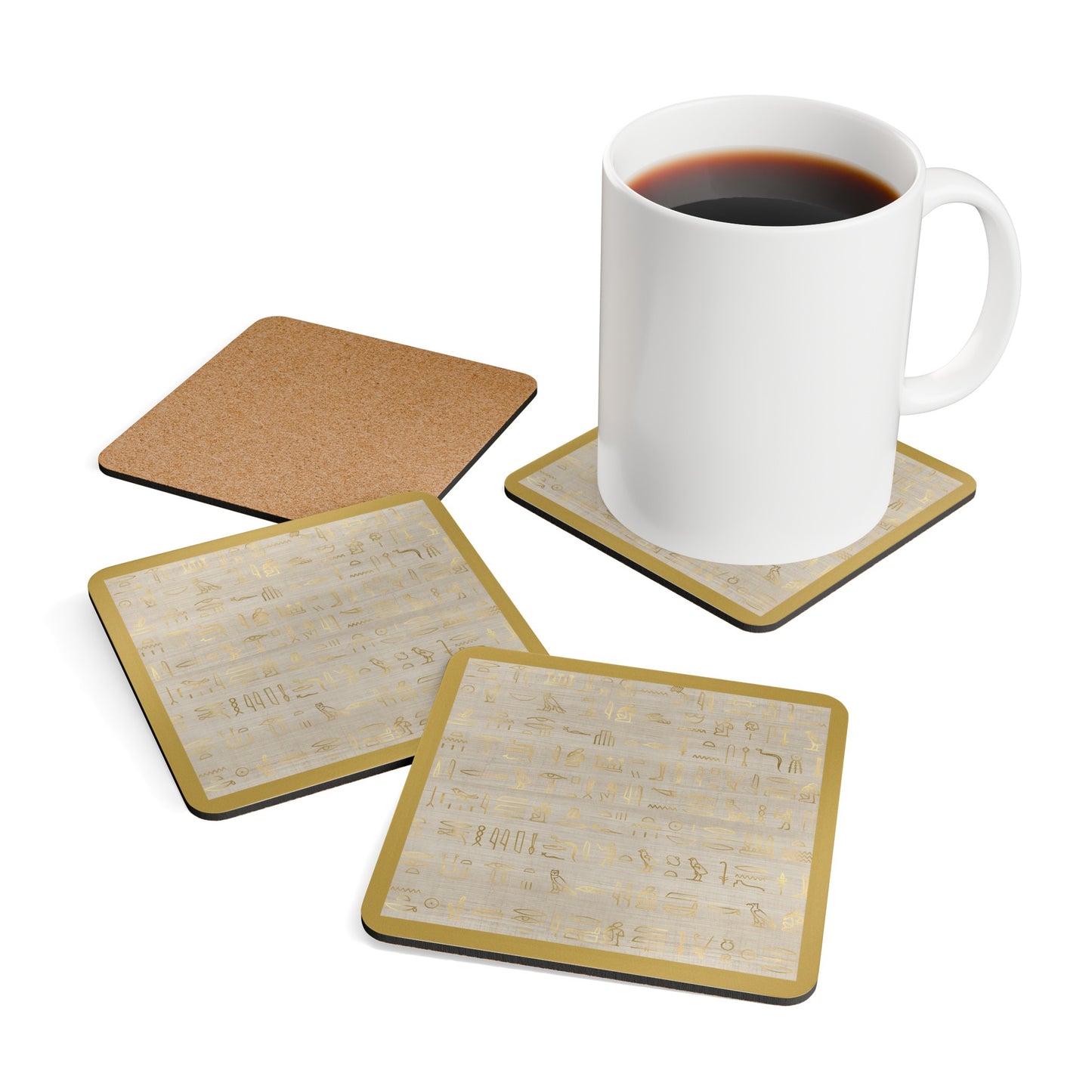 Egyptian Hieroglyphics Coasters Set, 4pcs