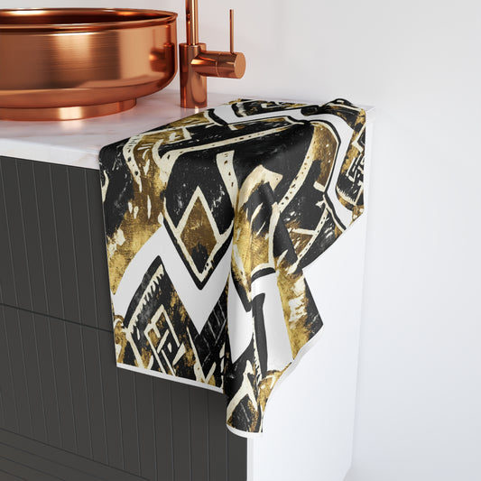 Abstract Mud Cloth Print Hand Towel