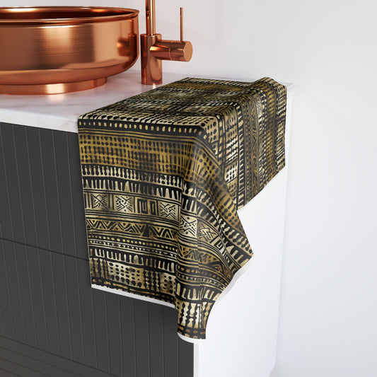 Metallic Gold Mudcloth Hand Towel