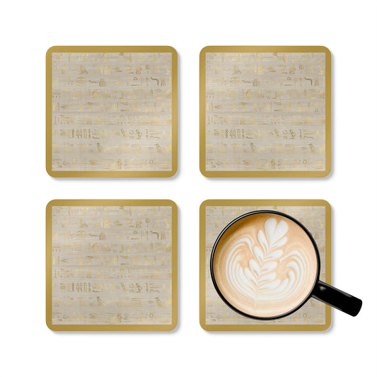 Egyptian Hieroglyphics Coasters Set, 4pcs