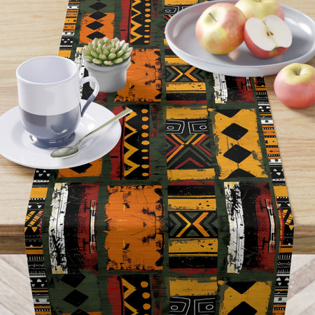 African Art Mudcloth Pattern Table Runner