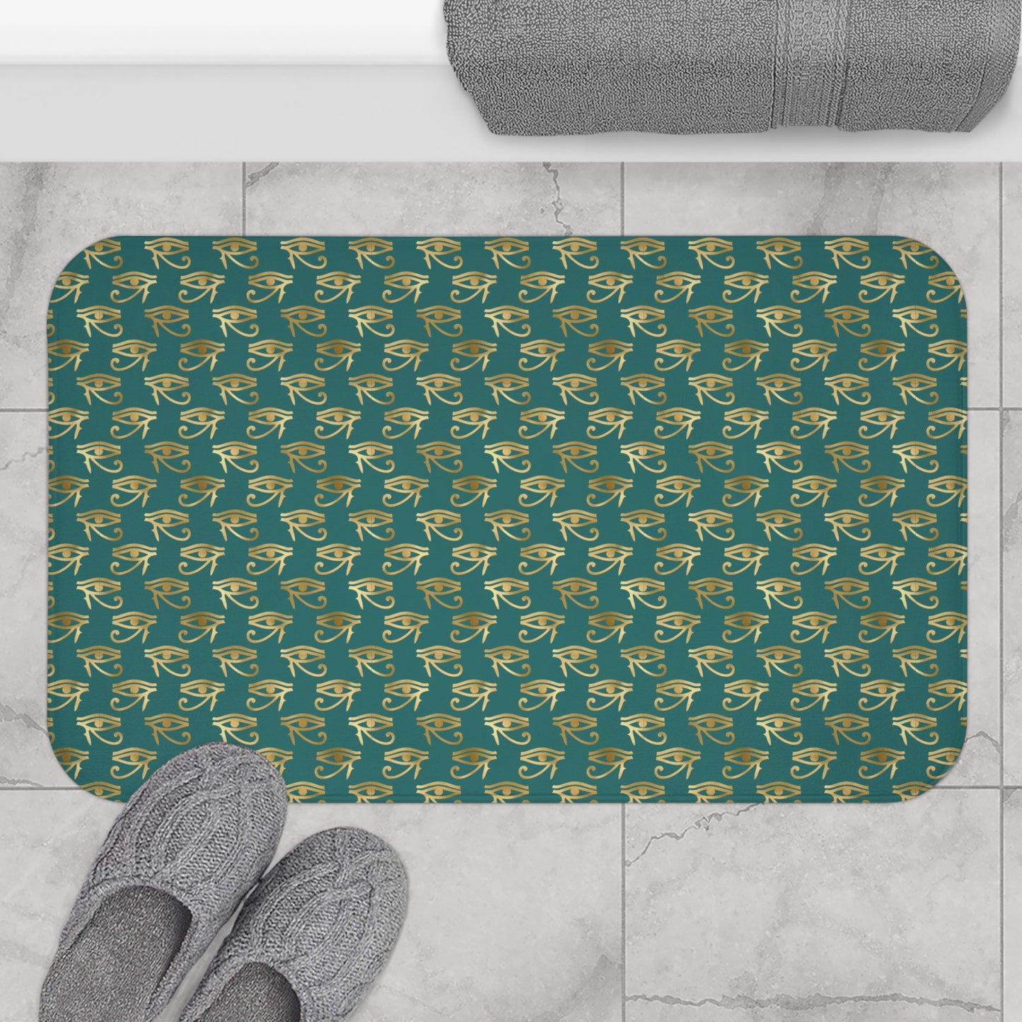 Egyptian Eye of Ra and Horus Bath Mat