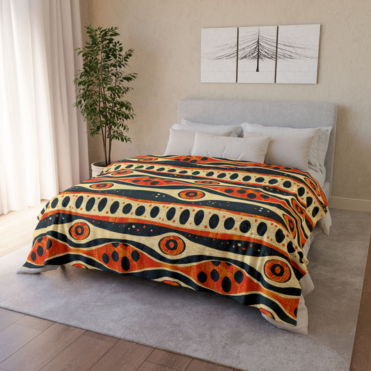 African Tribal Mudcloth Sherpa Blanket