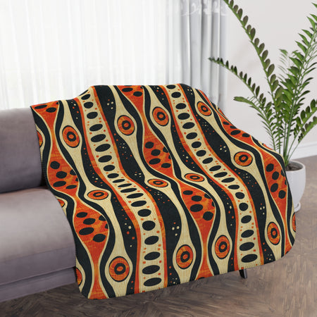 African Tribal Mudcloth Sherpa Blanket