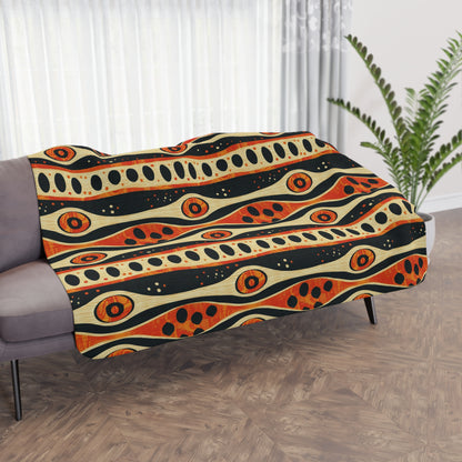 African Tribal Mudcloth Sherpa Blanket