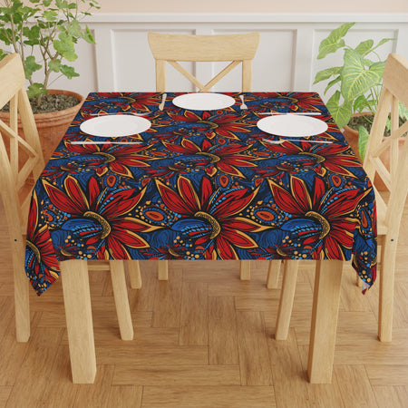 Floral Mudcloth Tablecloth