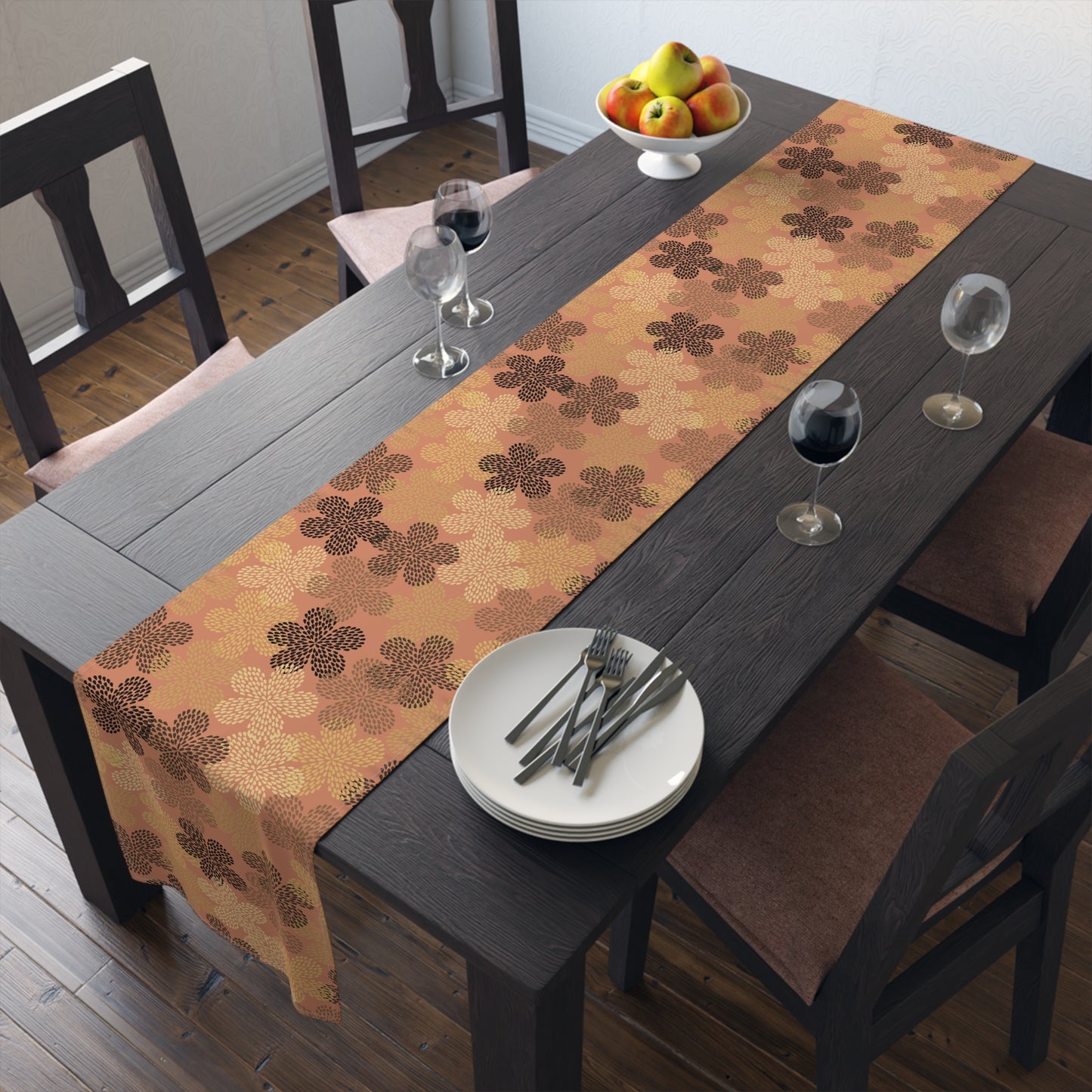 Floral Dots Mudcloth Table Runner