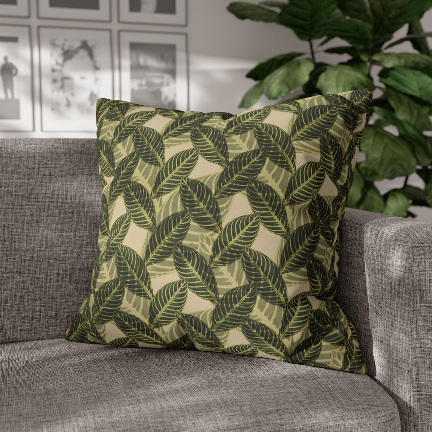 Vintage Leaves Throw Pillow & Cover