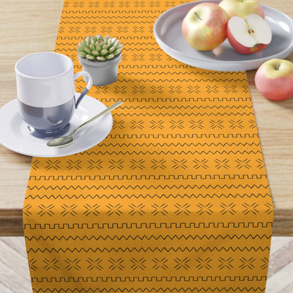 Yellow Mudcloth Table Runner