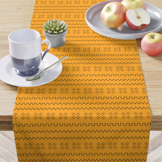 Yellow Mudcloth Table Runner