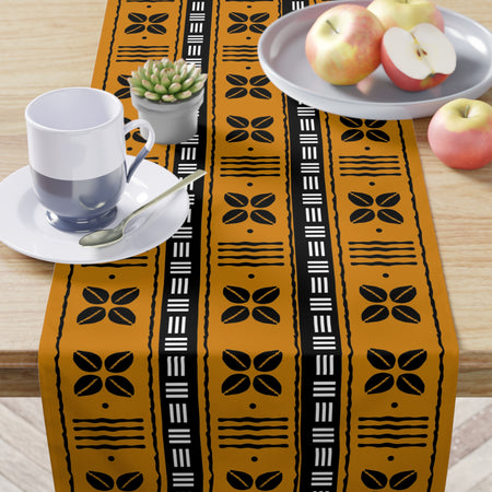 Cowrie Shell Mudcloth Table Runner