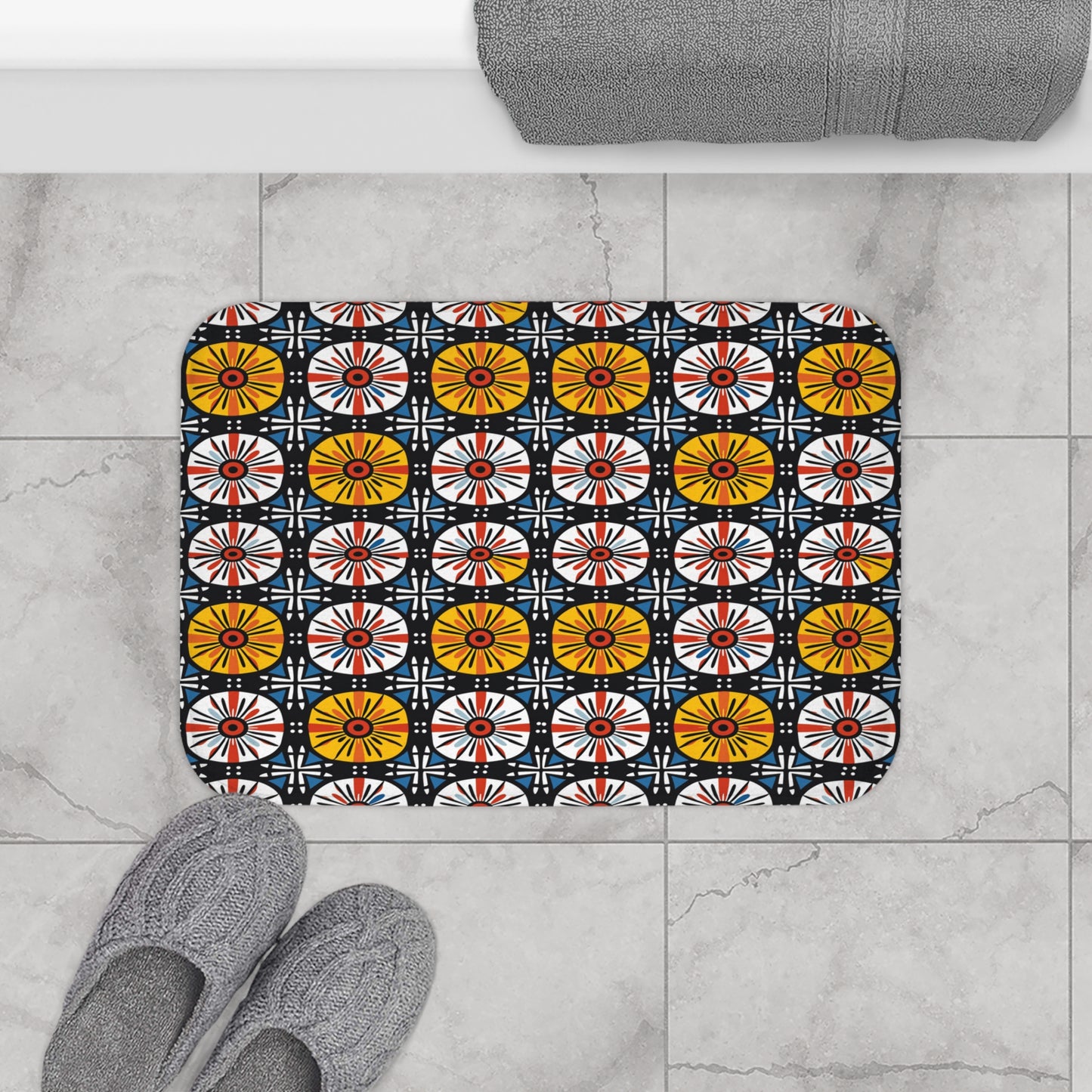 Geometric Ankara Bath Mat