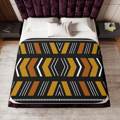Bogolan Mudcloth Sherpa Throw