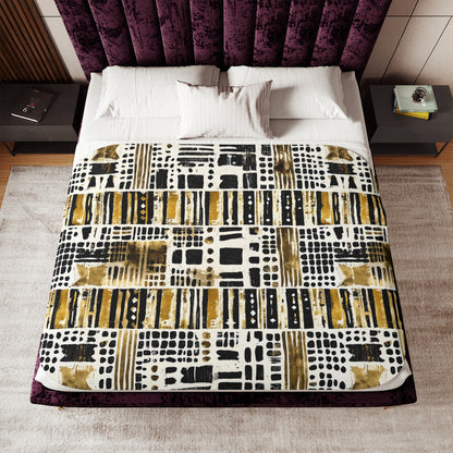 Mudcloth Polka Dot Pattern Sherpa Blanket