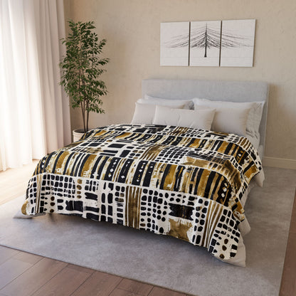 Mudcloth Polka Dot Pattern Sherpa Blanket