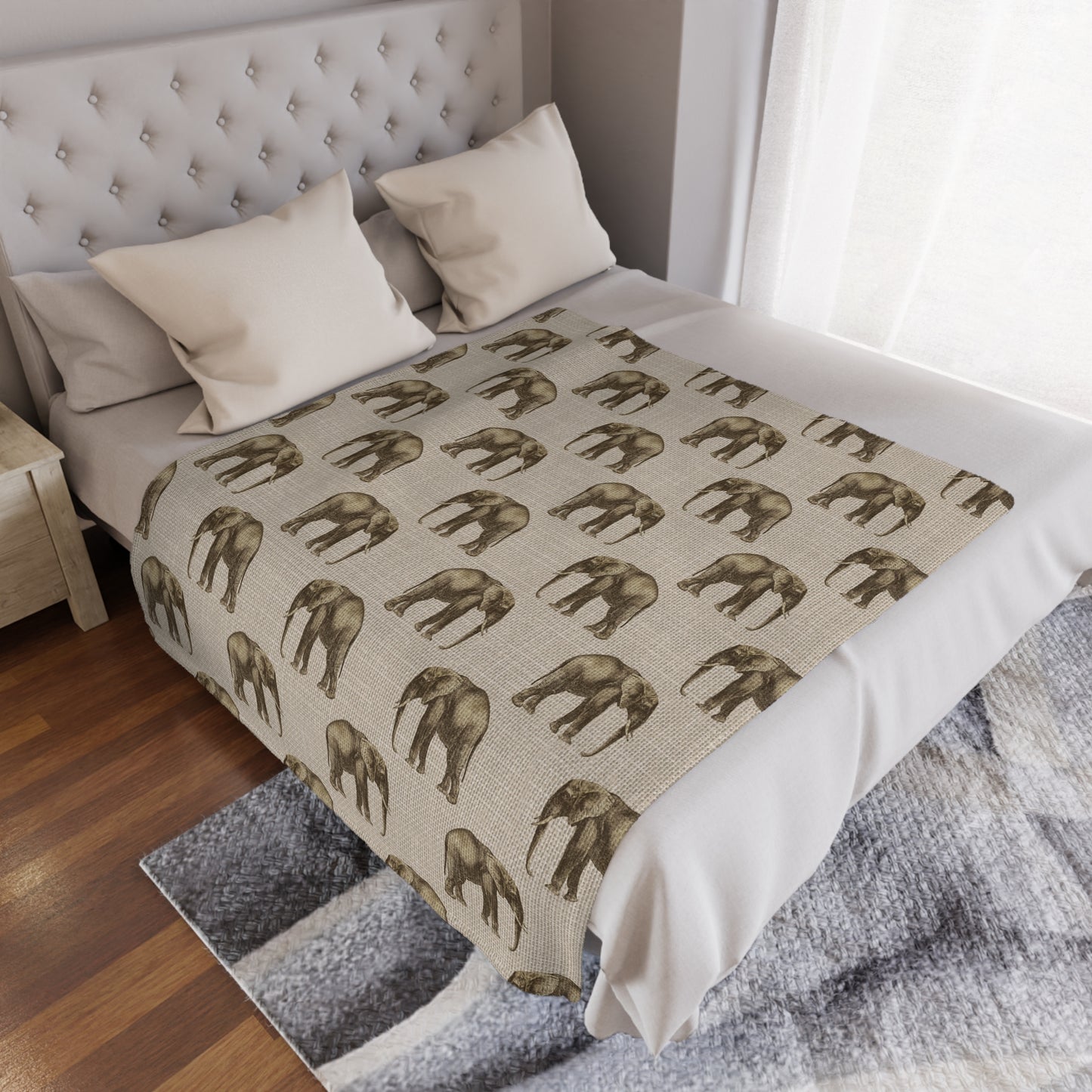 Elephant Velveteen Throw Blanket