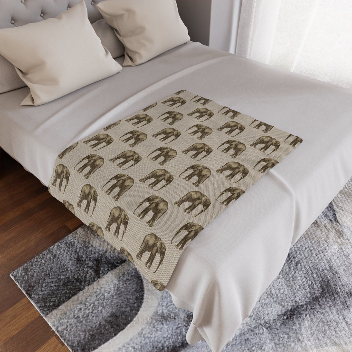 Elephant Velveteen Throw Blanket