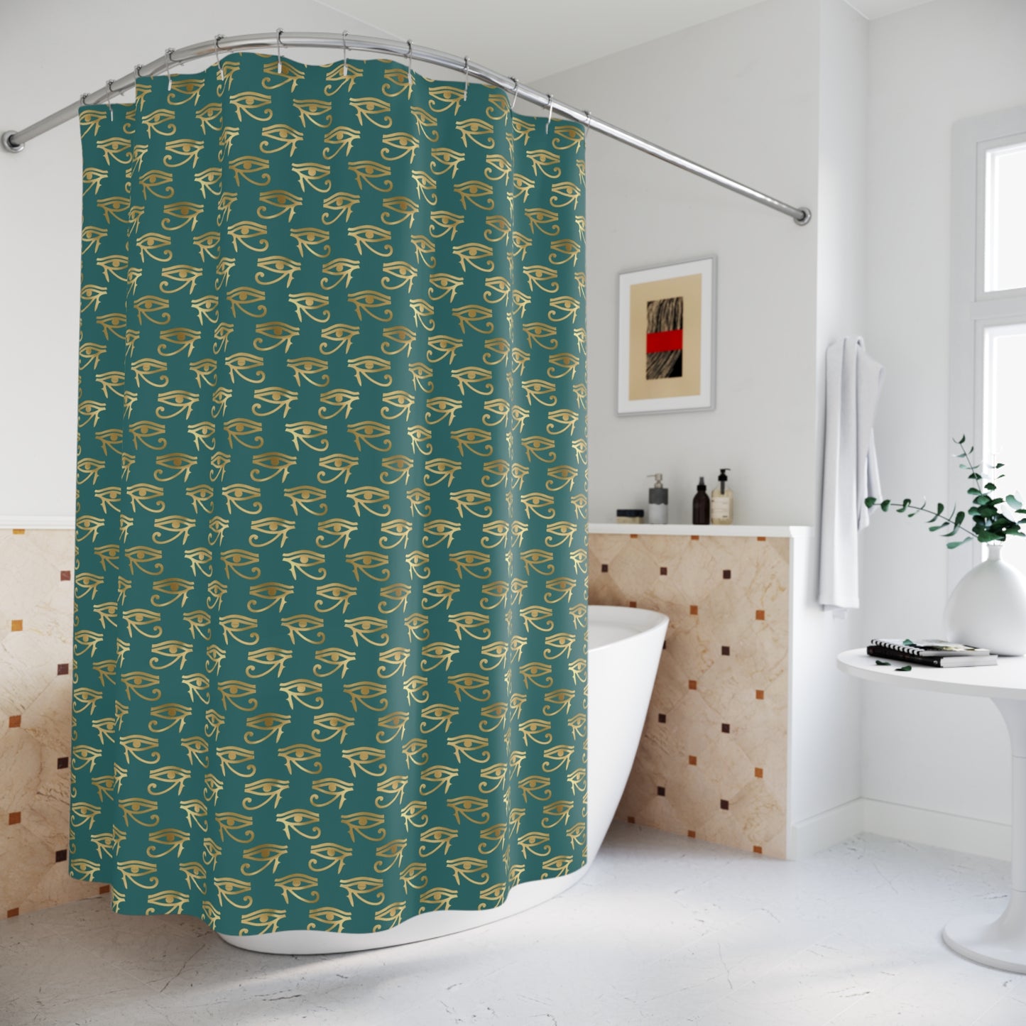 Egyptian Eye of Ra and Horus Shower Curtain