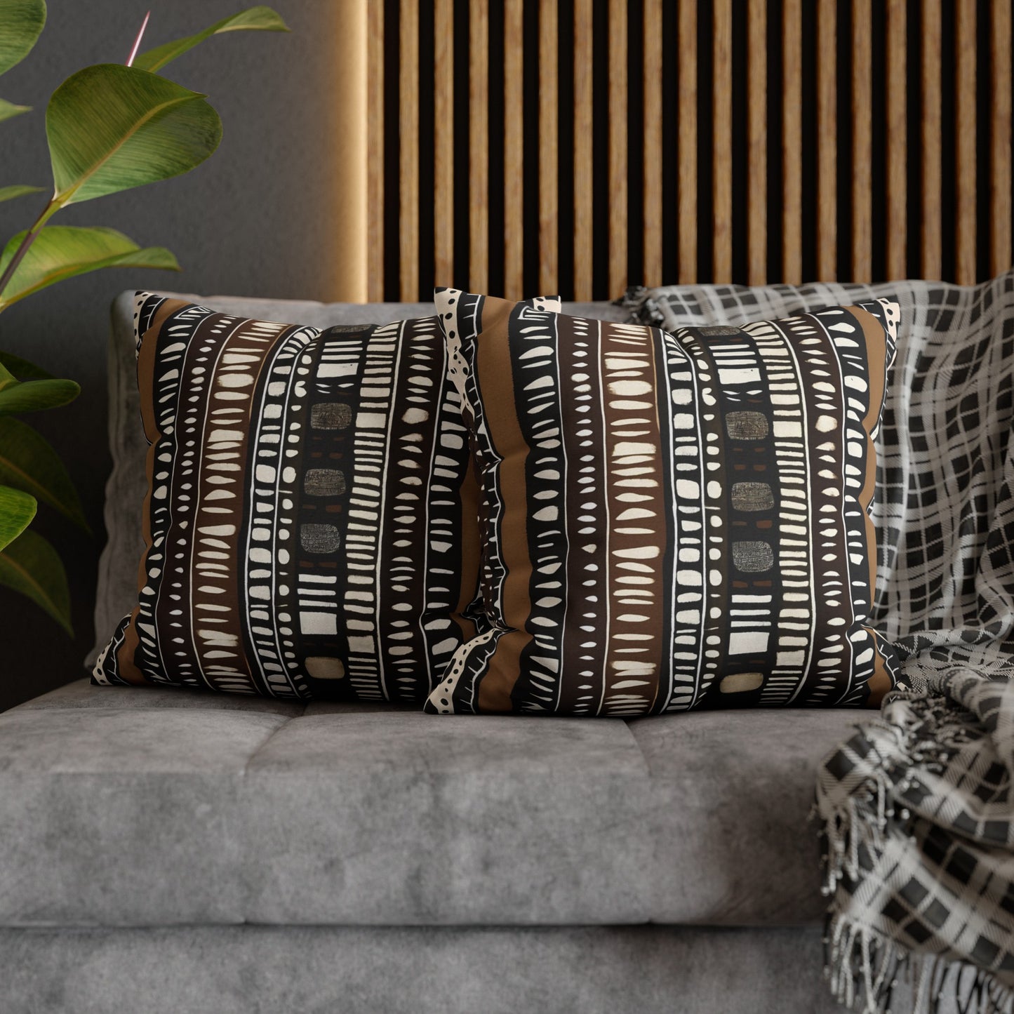 Striped Mudcloth Bogolan Throw Pillow