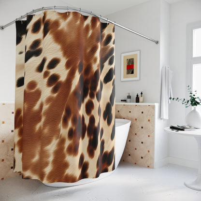 Brown Cowhide Print Shower Curtain