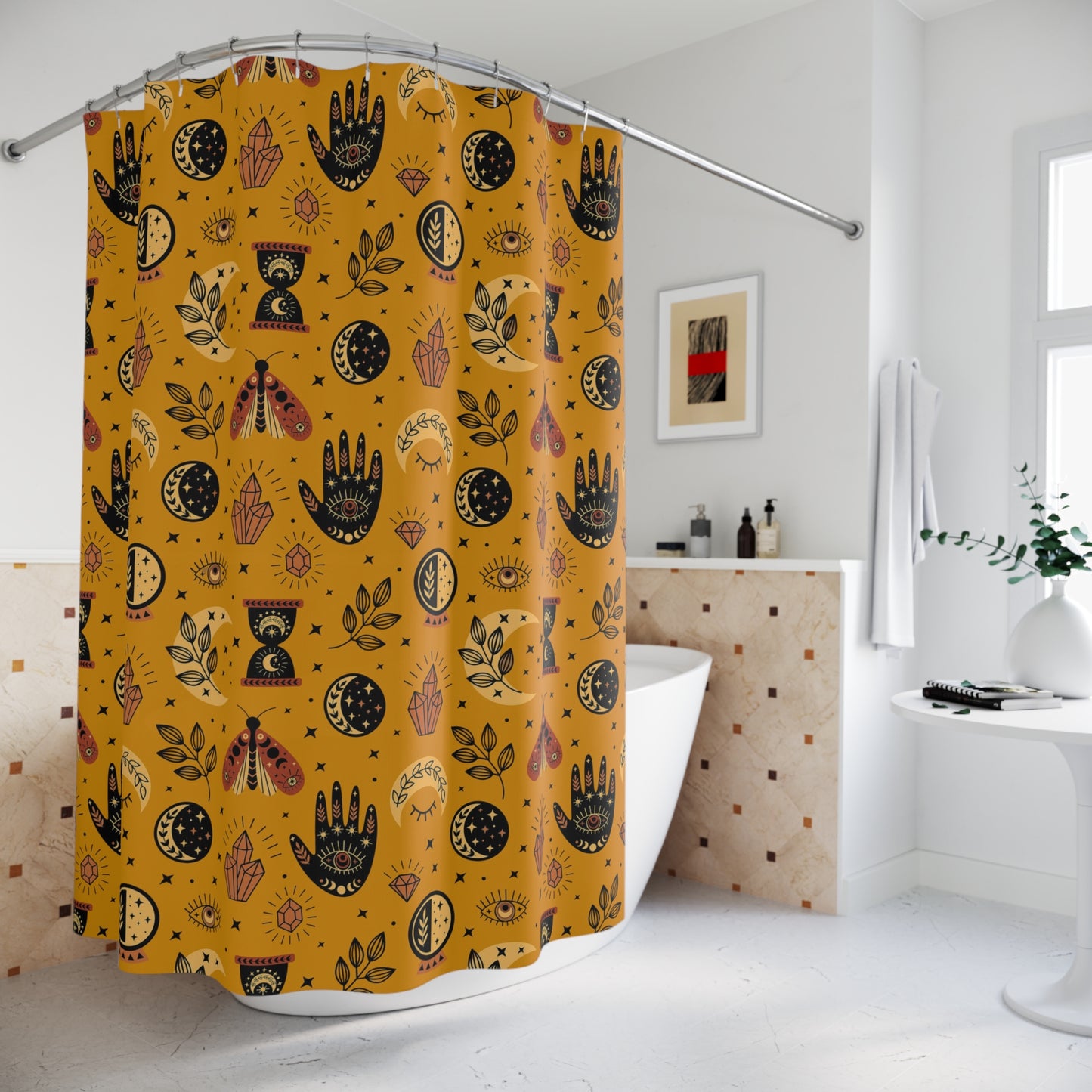 Hamsa Hand Evil Eye Shower Curtain