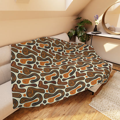 African Mudcloth Sherpa Blanket