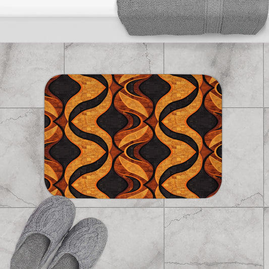 Black and Gold Bath Mat