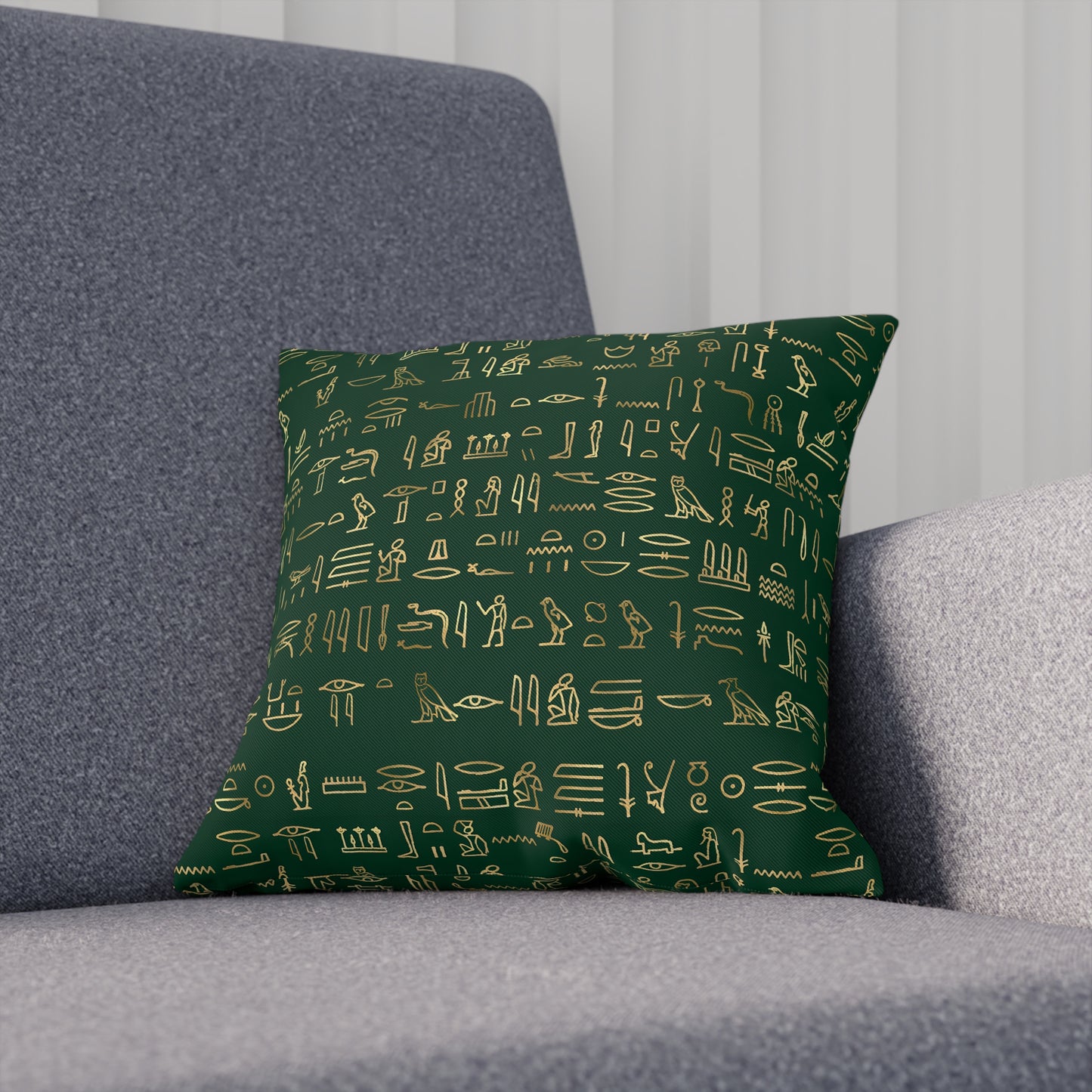 Egyptian Hieroglyphics Gold Pattern Throw Pillow