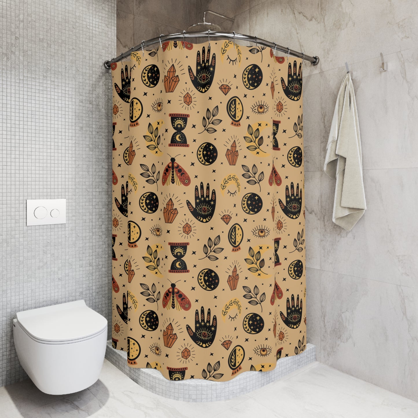 Hamsa Hand Evil Eye Shower Curtain