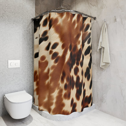 Brown Cowhide Print Shower Curtain