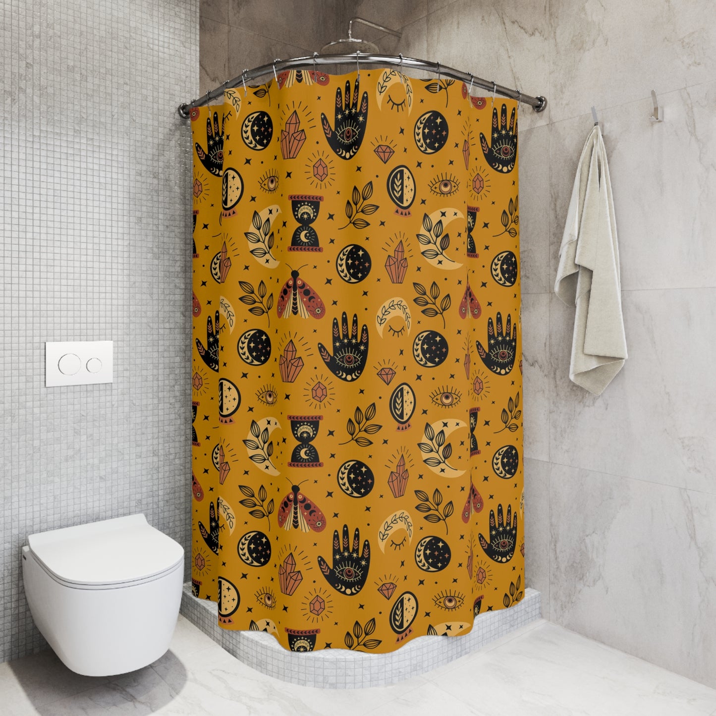 Hamsa Hand Evil Eye Shower Curtain