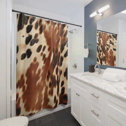 Brown Cowhide Print Shower Curtain