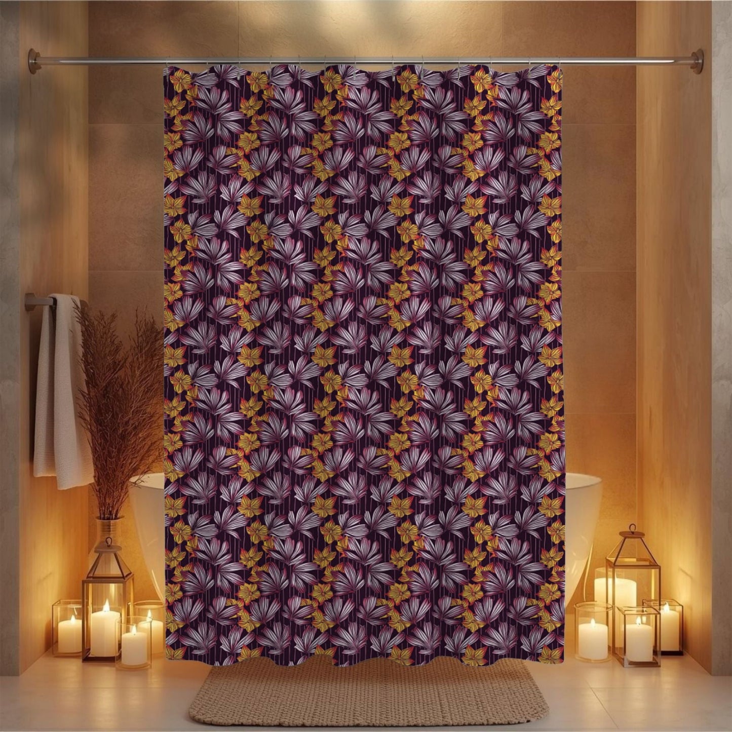 patterned bathroom curtains