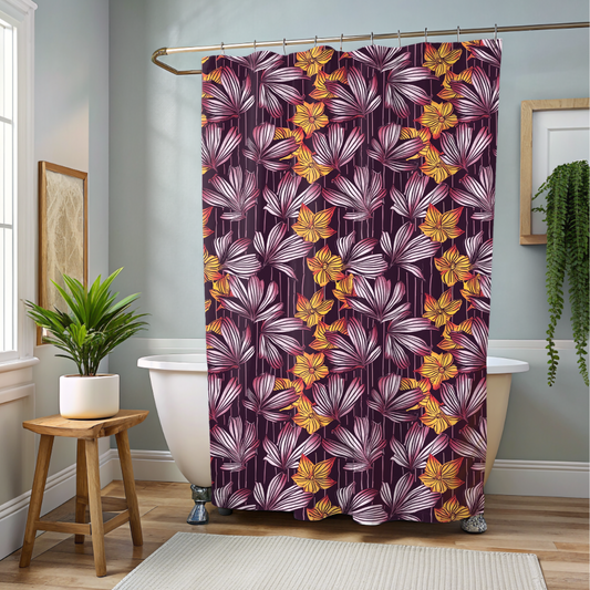 Dark Floral Shower Curtain-Sanktuari Decor