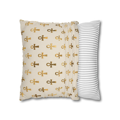 Egyptian Cross Square Throw Pillow & Cover-Sanktuari Decor