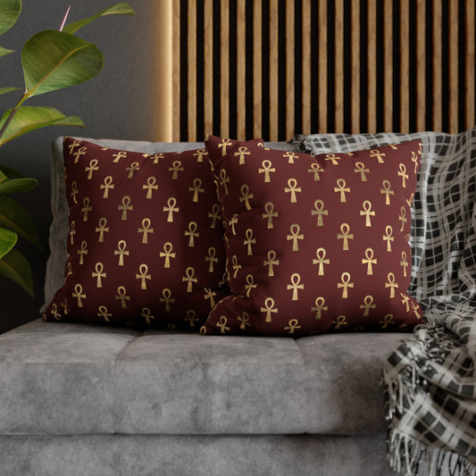 Egyptian Cross Square Throw Pillow & Cover-Santuari Decor