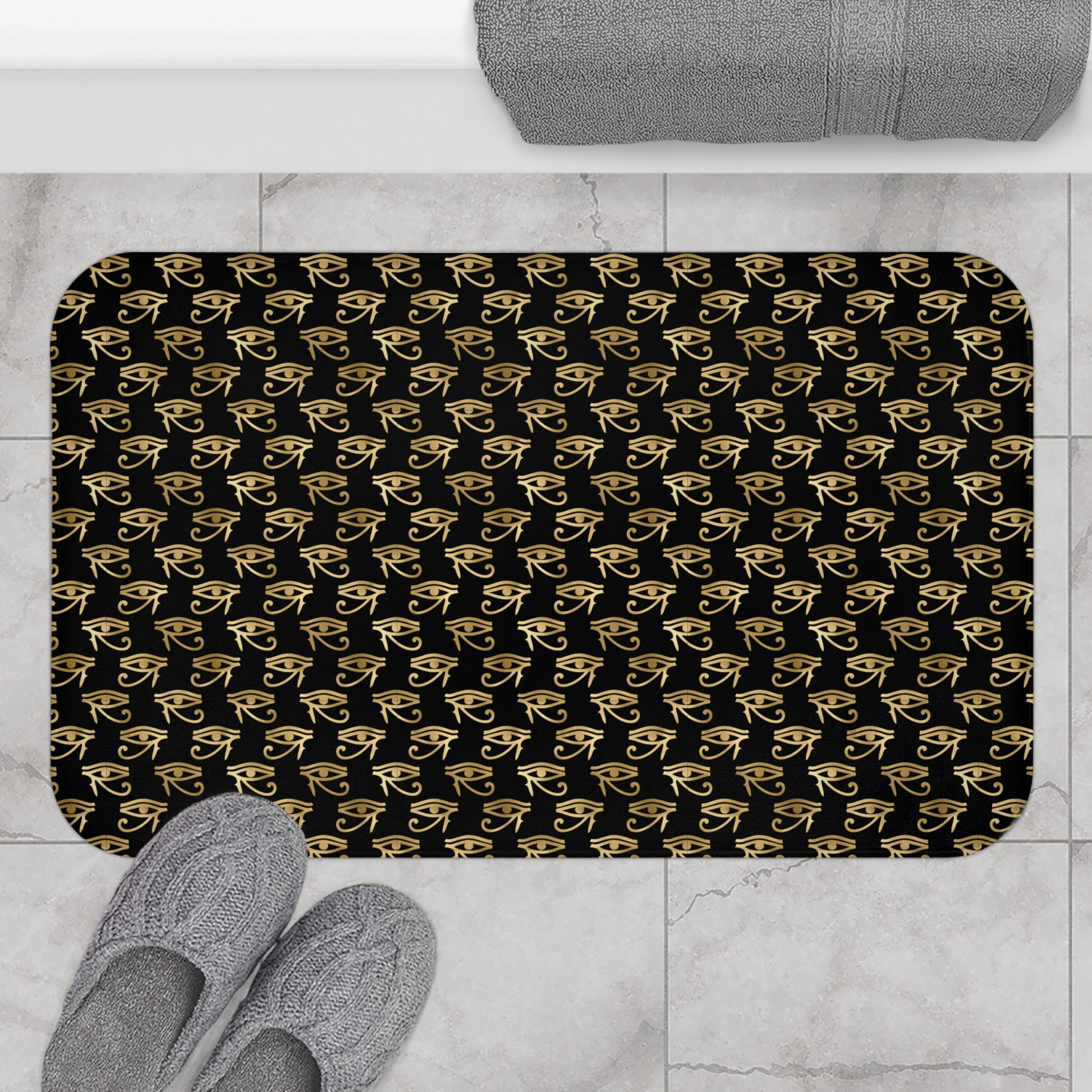 Egyptian Eye of Ra and Horus Bath Mat-Sanktuari Decor