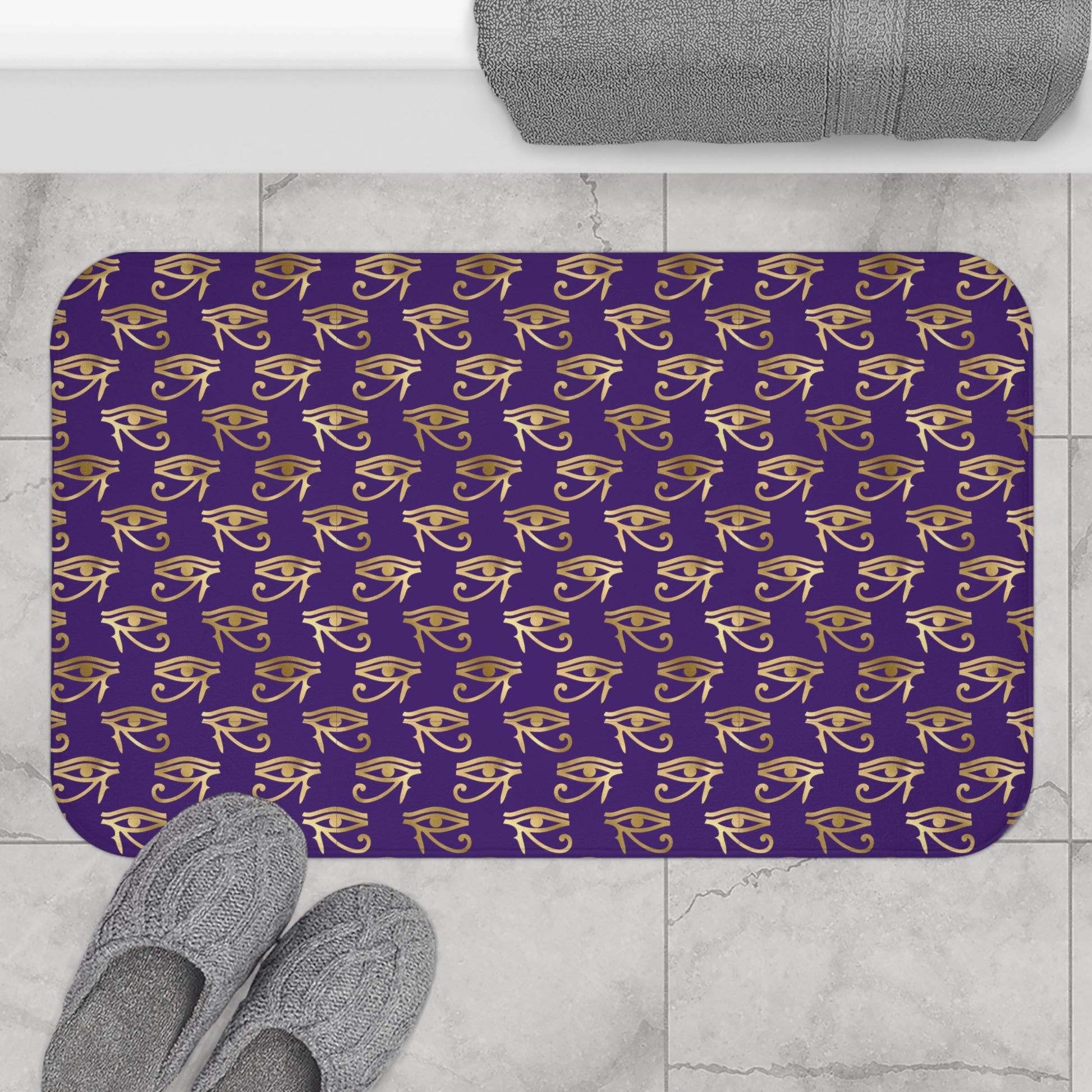 Egyptian Eye of Ra and Horus Bath Mat-Sanktuari Decor